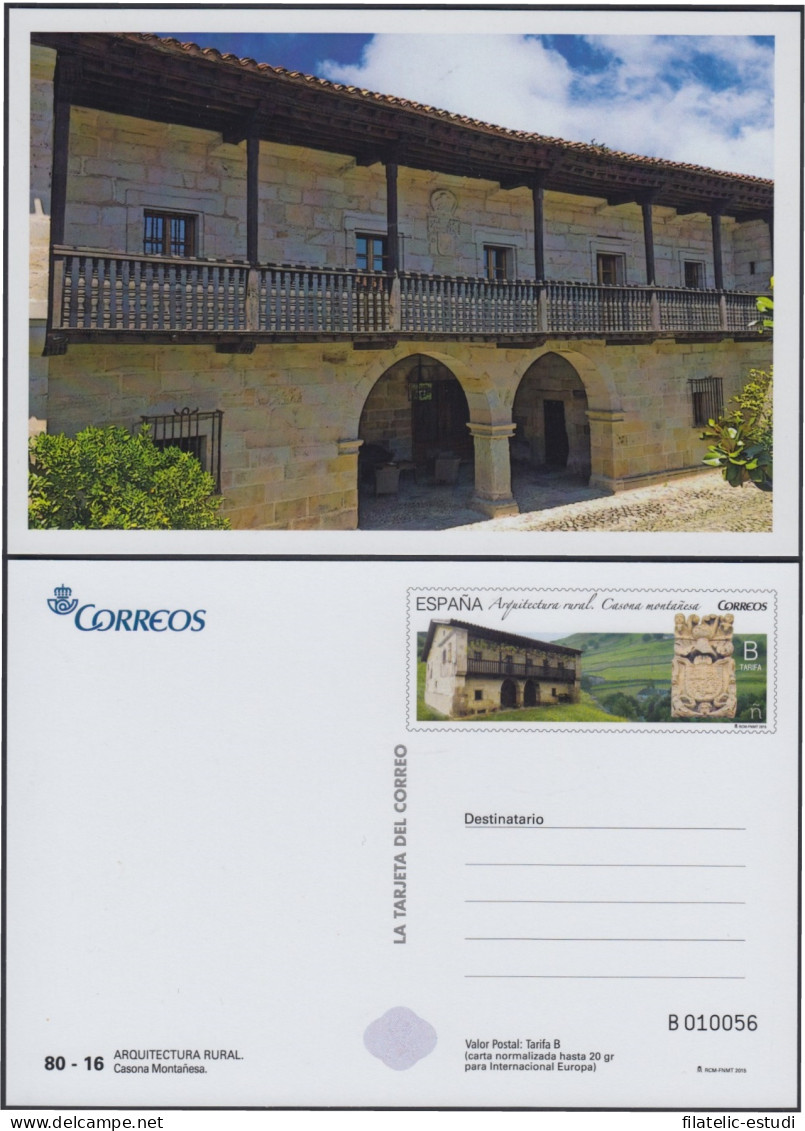 España Tarjetas Del Correo Y De Iniciativa Privada 107 2015 Casona Montañesa - Brieven En Documenten