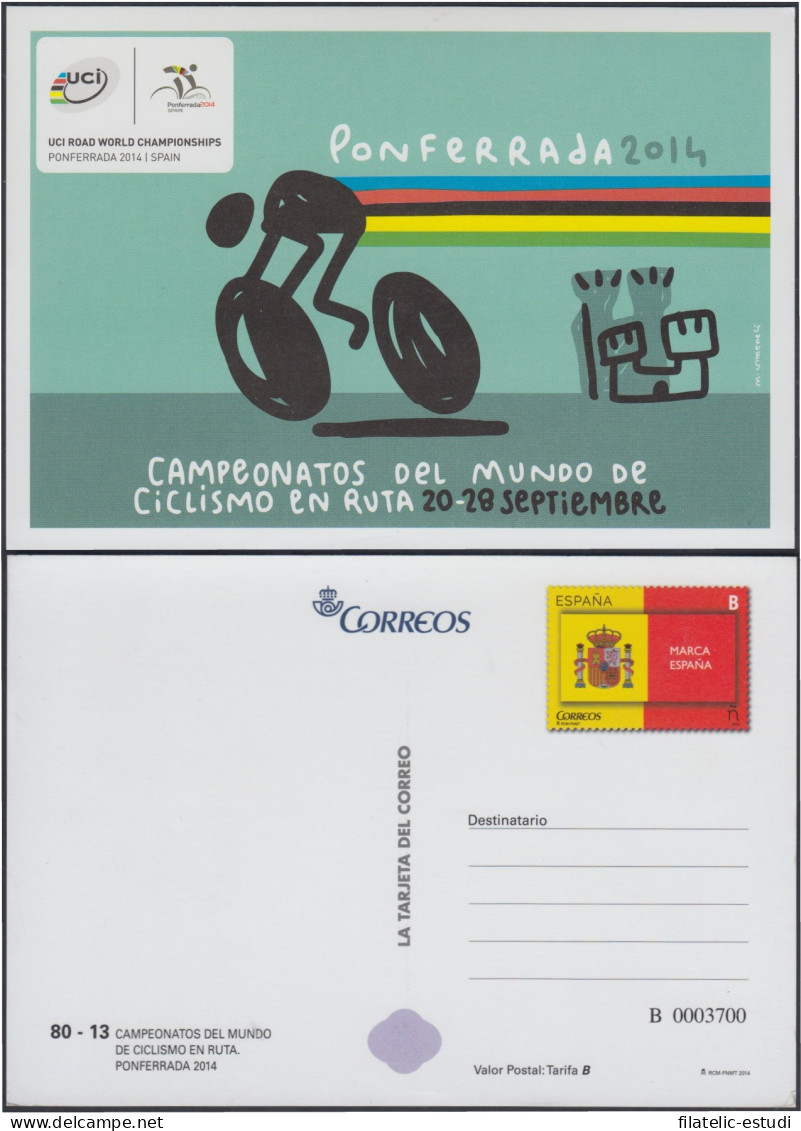 España Tarjetas Del Correo Y De Iniciativa Privada 99 2014 Ciclismo - Storia Postale