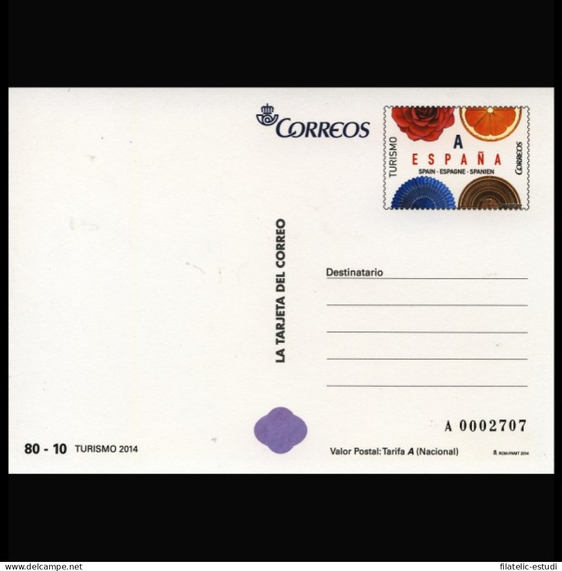 España Tarjetas Del Correo Y De Iniciativa Privada 92 2014 Turismo Playa Con B - Covers & Documents