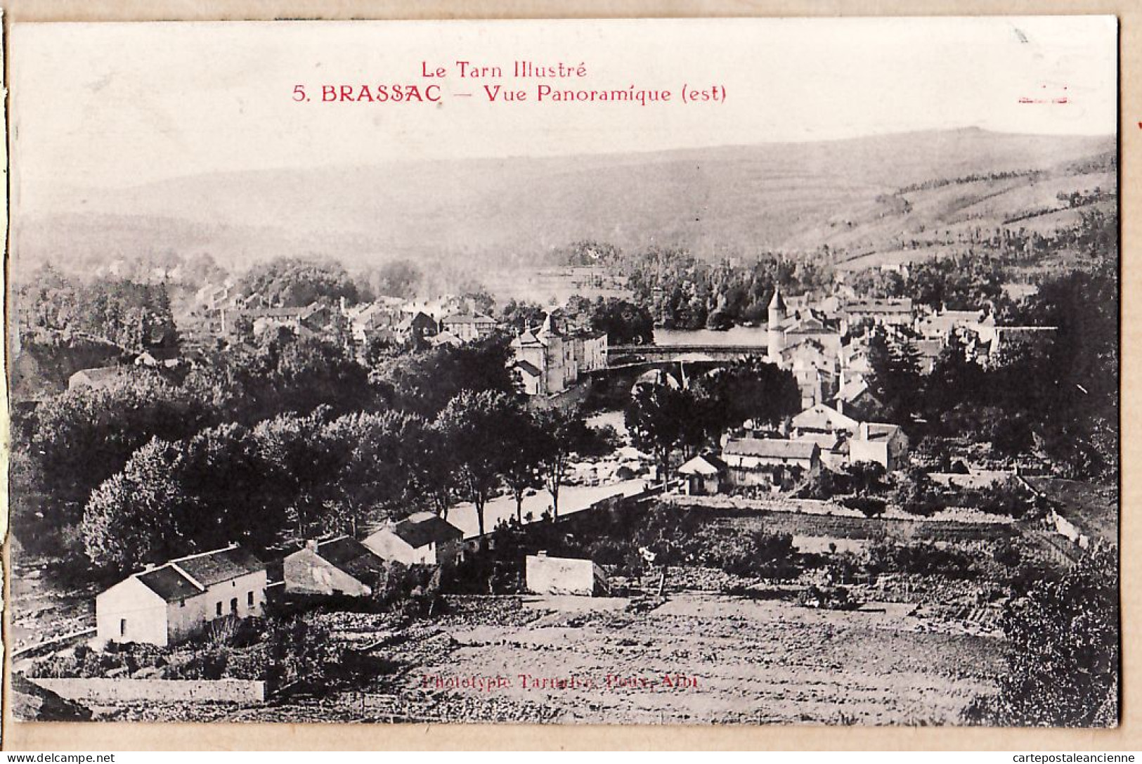 17723 / BRASSAC 81-Tarn Illustré 1910s Vue Panoramique Du Village Côté EST Photographie POUX Albi N°5 - Brassac