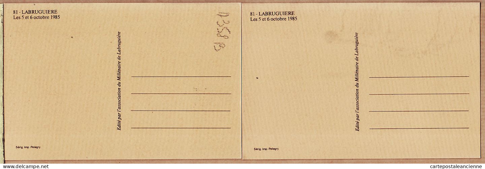 17683 / Lot 2 CPM Millénaire LABRUGUIERE Tarn 1000° Anniversaire Creation Rue HOTEL De VILLE  5-6 Octobre 1985 - Labruguière
