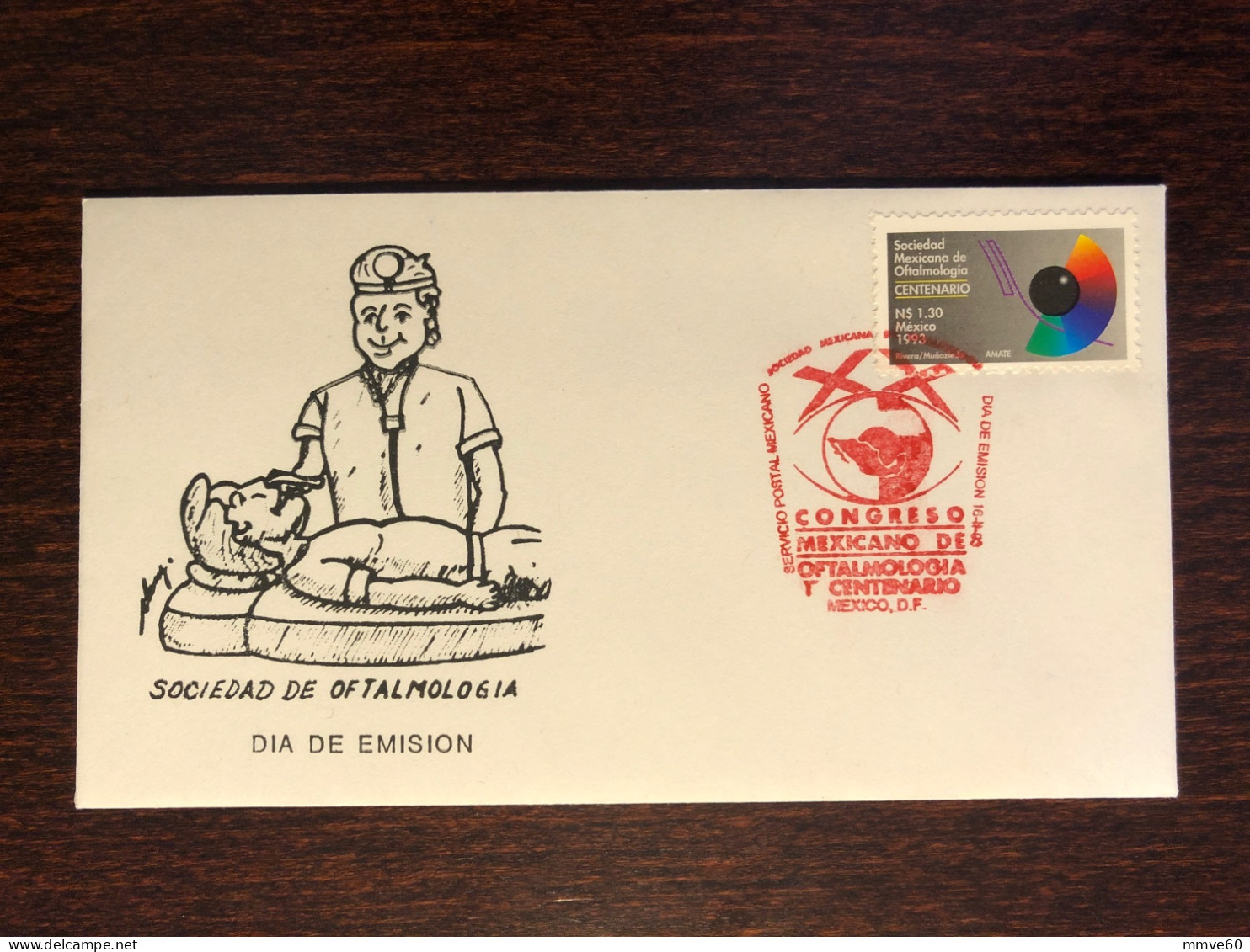 MEXICO FDC COVER 1993 YEAR OPHTHALMOLOGY BLINDNESS HEALTH MEDICINE STAMPS - Mexique