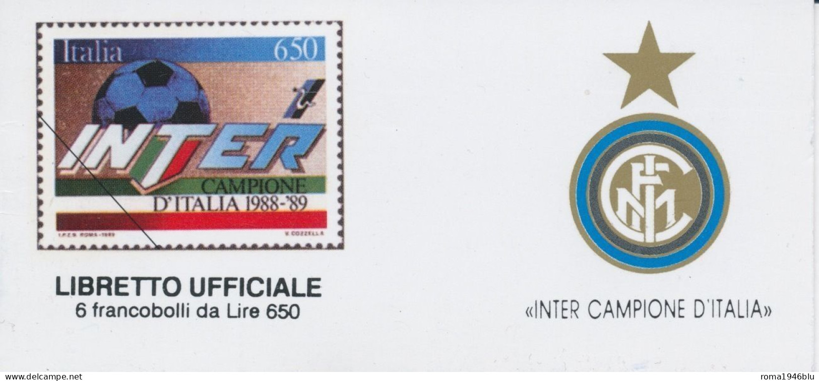 ITALIA REPUBBLICA 1988 INTER CAMPIONE D'ITALIA LIBRETTO UFFICIALE ** MNH - 1981-90: Mint/hinged