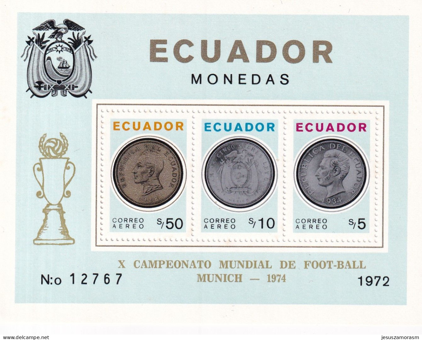 Ecuador Hb 23 SOBRECARGADA - 1974 – Germania Ovest