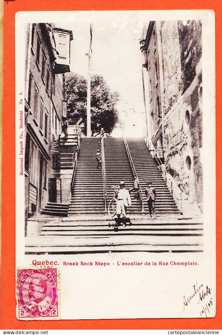 2270 / ⭐ QUEBEC Break Neck Steps Escalier Rue CHAMPLAIN à DEMAIZIERE Pont De Veyle - Québec - La Cité