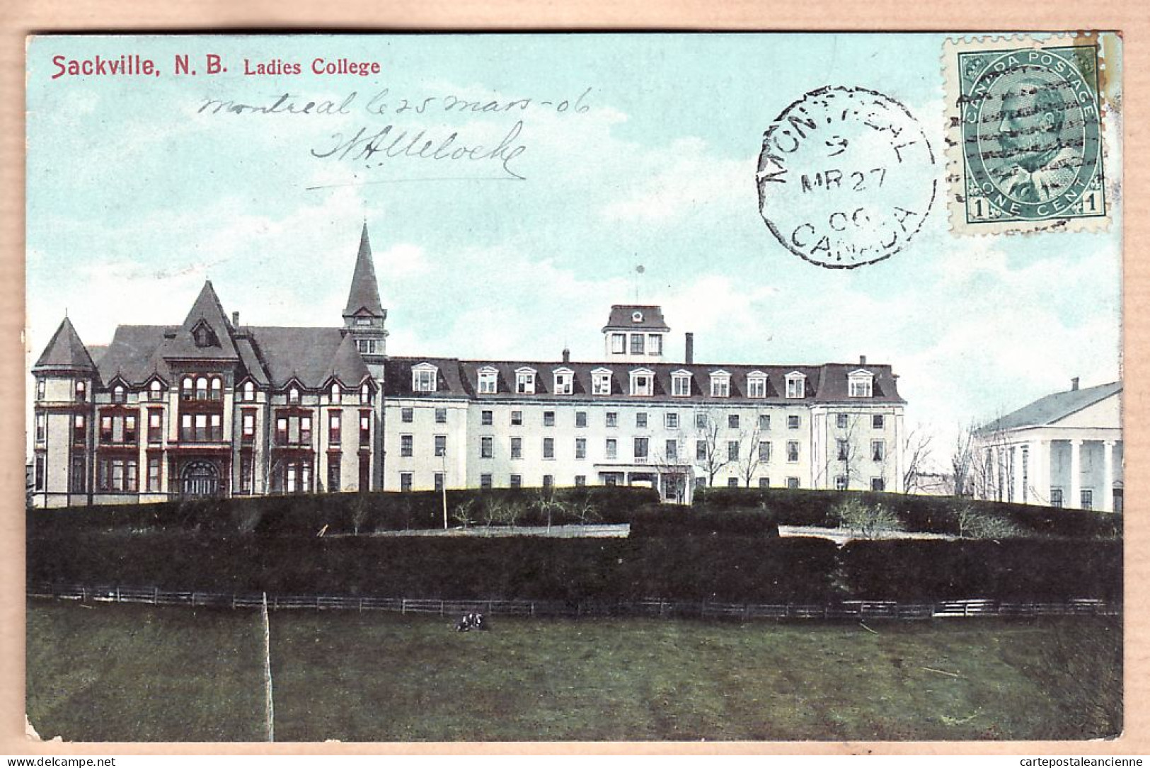 2309 / ⭐ SACKVILLE Nouveau-Brunswick Ladies College 1906 To Wilfrid MILOCHE Pubished Jllustrated Montreal Canada  - Otros & Sin Clasificación