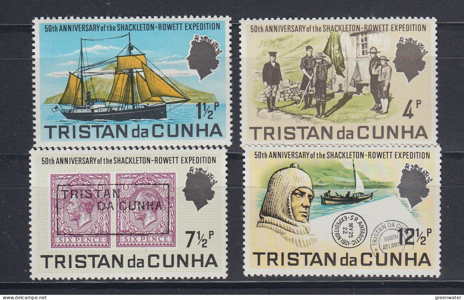 Tristan Da Cunha 1971 50th Ann. Of The Shackleton-Rowett Expedition 4v ** Mnh (TDC151B) - Tristan Da Cunha