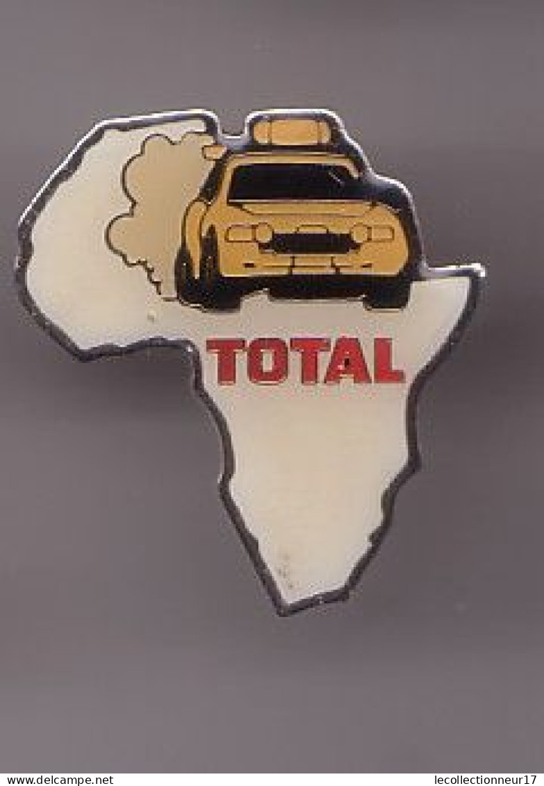 Pin's Rallye Paris Dakar Voiture Carburant Total Et Continent Africain Afrique  Réf 1396 - Rallye