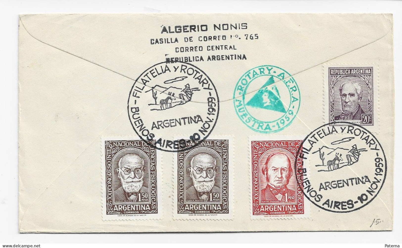 3852 Carta  , Buenos Aires, Argentina , 1959 Semana Aeronáutica , Avión . - Lettres & Documents