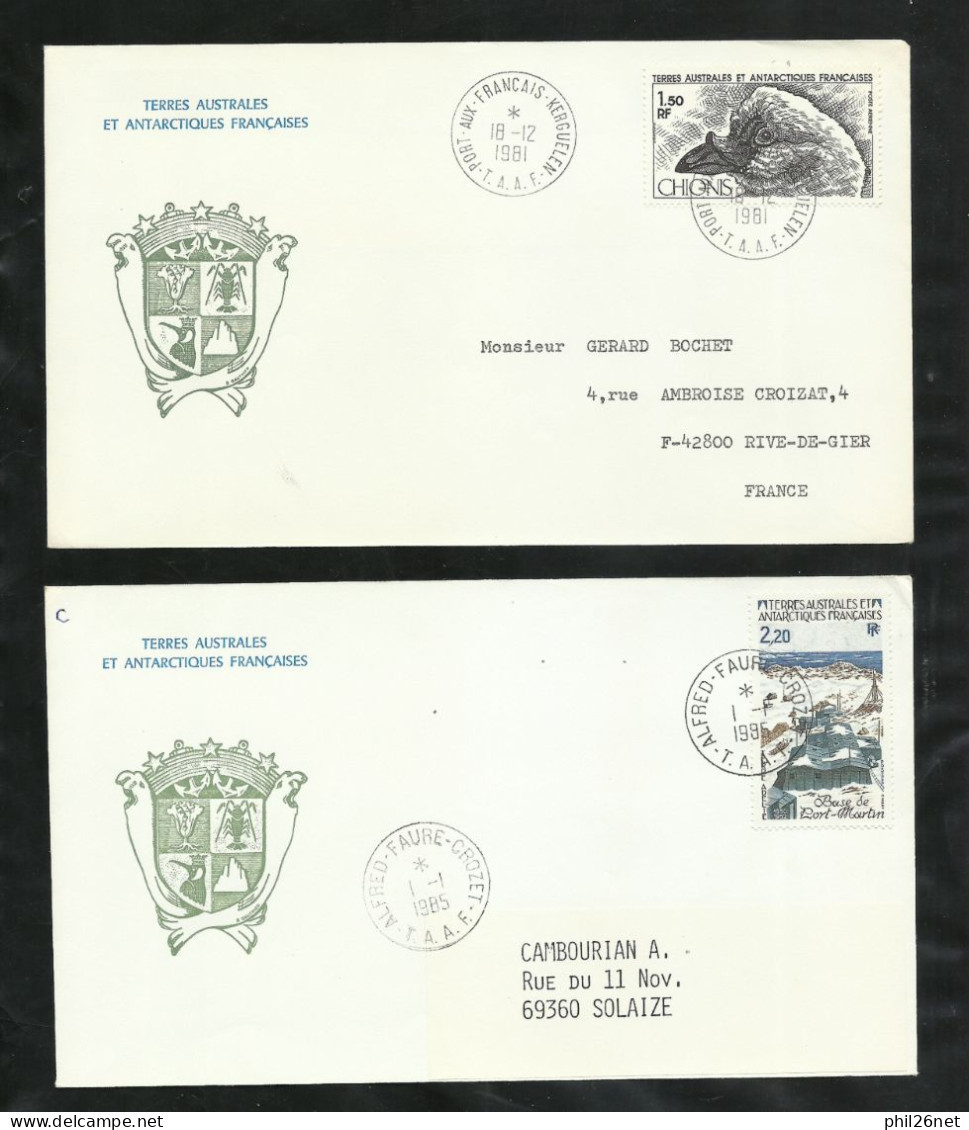 TAAF  Lot 48 lettres circulées entre 1980 et 1985   Port aux Fançais  - Alfred Faure et Martin de Viviès B/TB voir scans