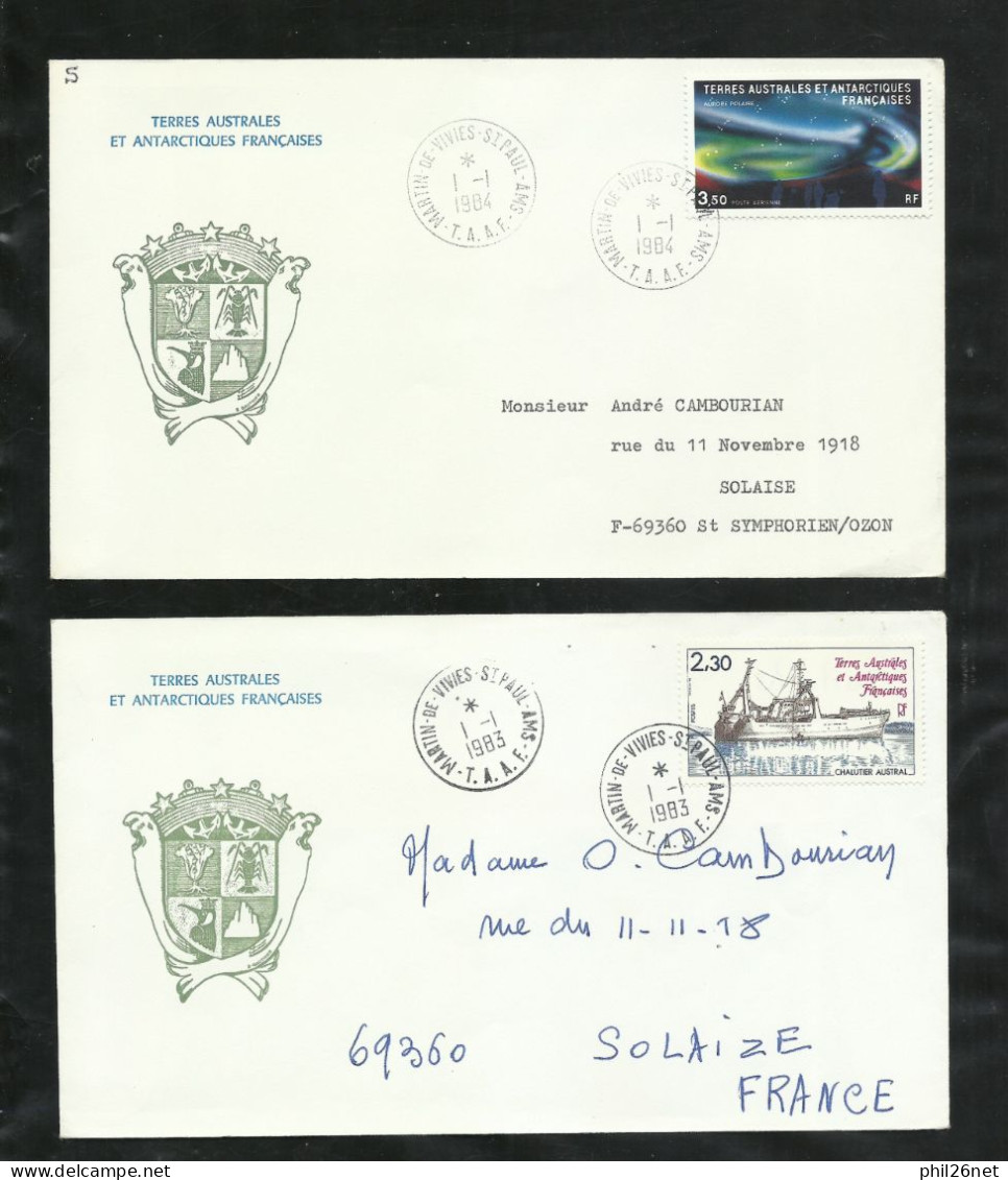 TAAF  Lot 48 lettres circulées entre 1980 et 1985   Port aux Fançais  - Alfred Faure et Martin de Viviès B/TB voir scans