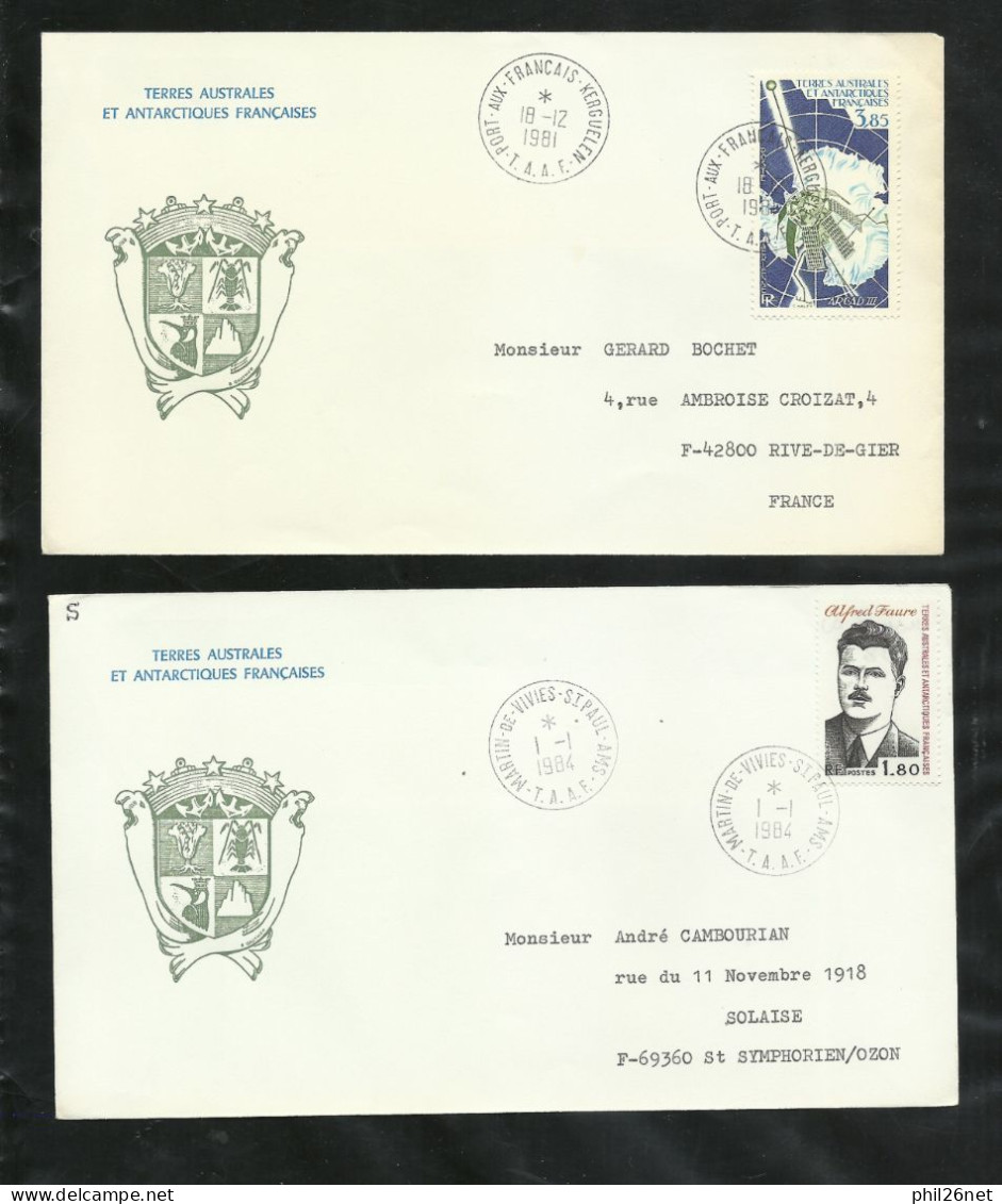 TAAF  Lot 48 lettres circulées entre 1980 et 1985   Port aux Fançais  - Alfred Faure et Martin de Viviès B/TB voir scans