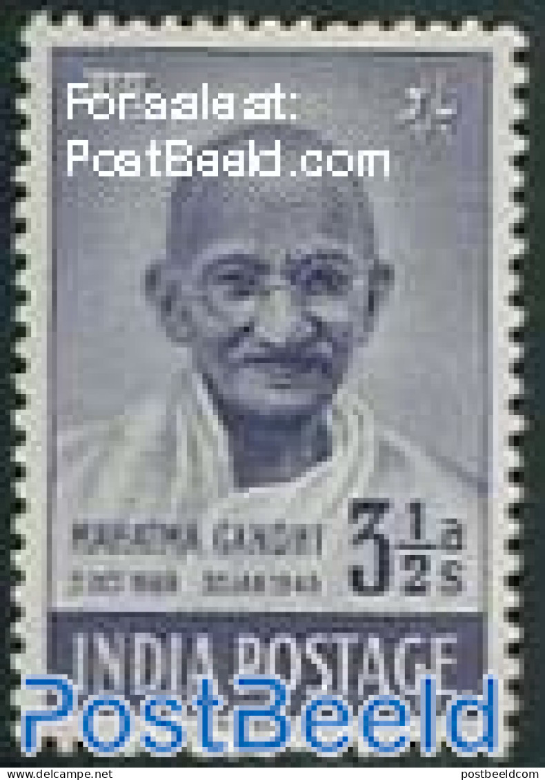 India 1948 3.5A, Stamp Out Of Set, Unused (hinged), History - Gandhi - Unused Stamps
