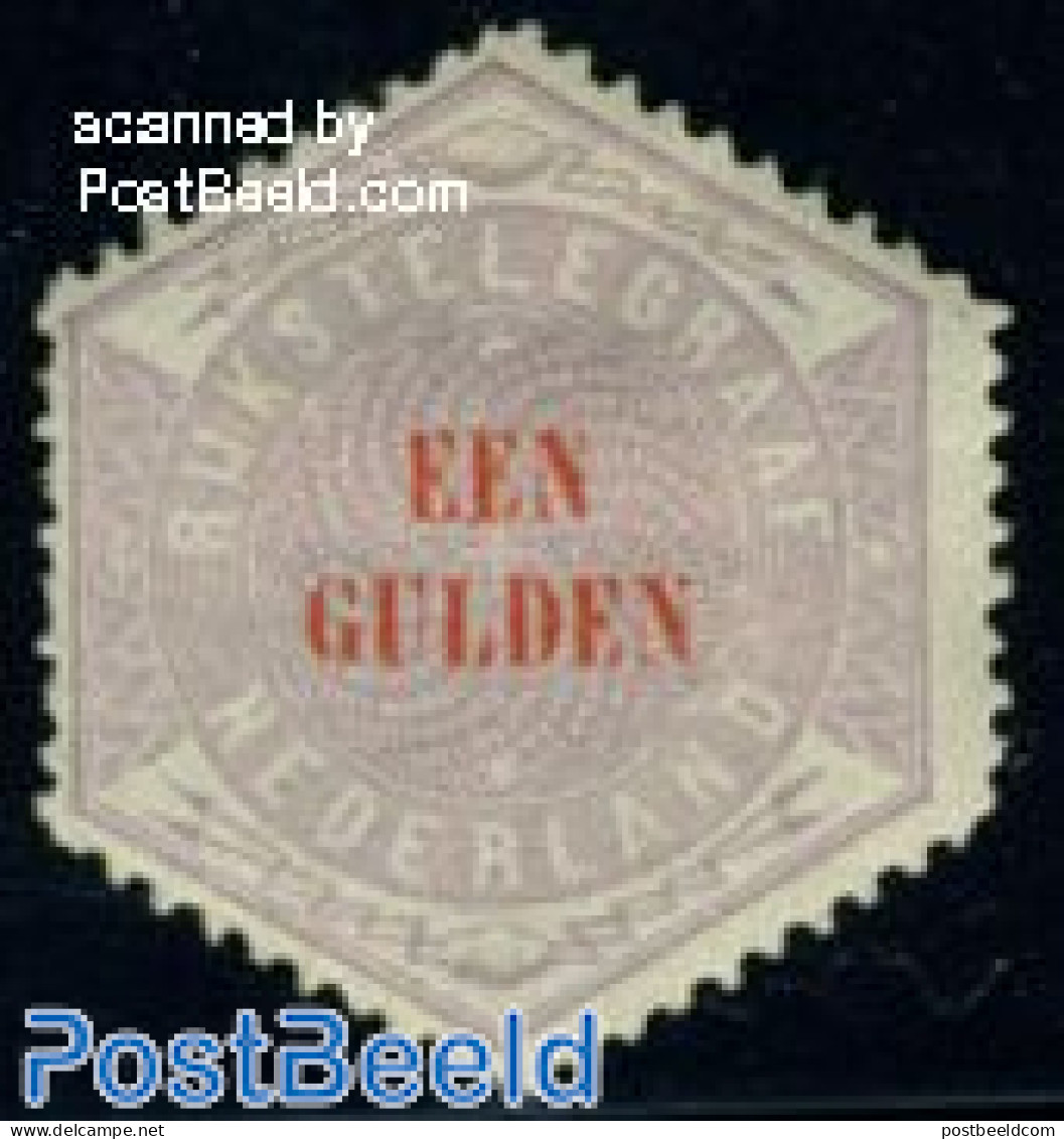 Netherlands 1877 Telegram Stamp 1gld, Unused, Regummed, Unused (hinged) - Télégraphes