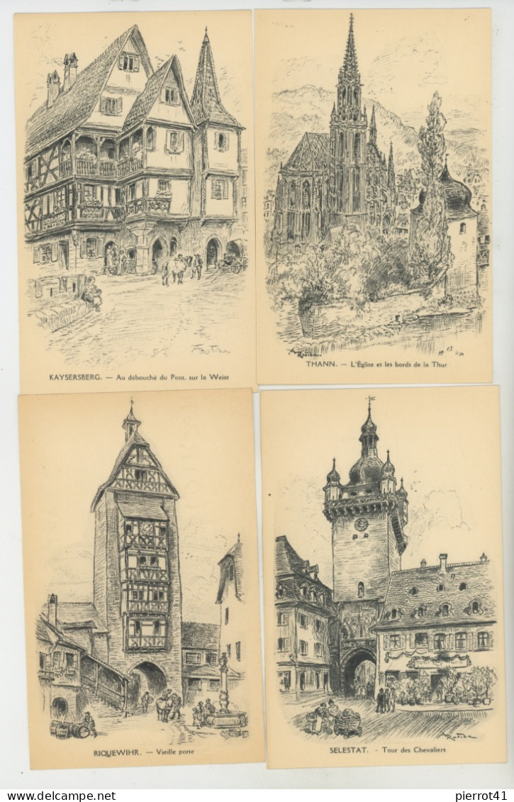 ILLUSTRATEUR ROBIDA - CHEMINS DE FER D'ALSACE ET DE LORRAINE - Pochette Complète De 10 Cartes Postales - THIONVILLE METZ - Robida