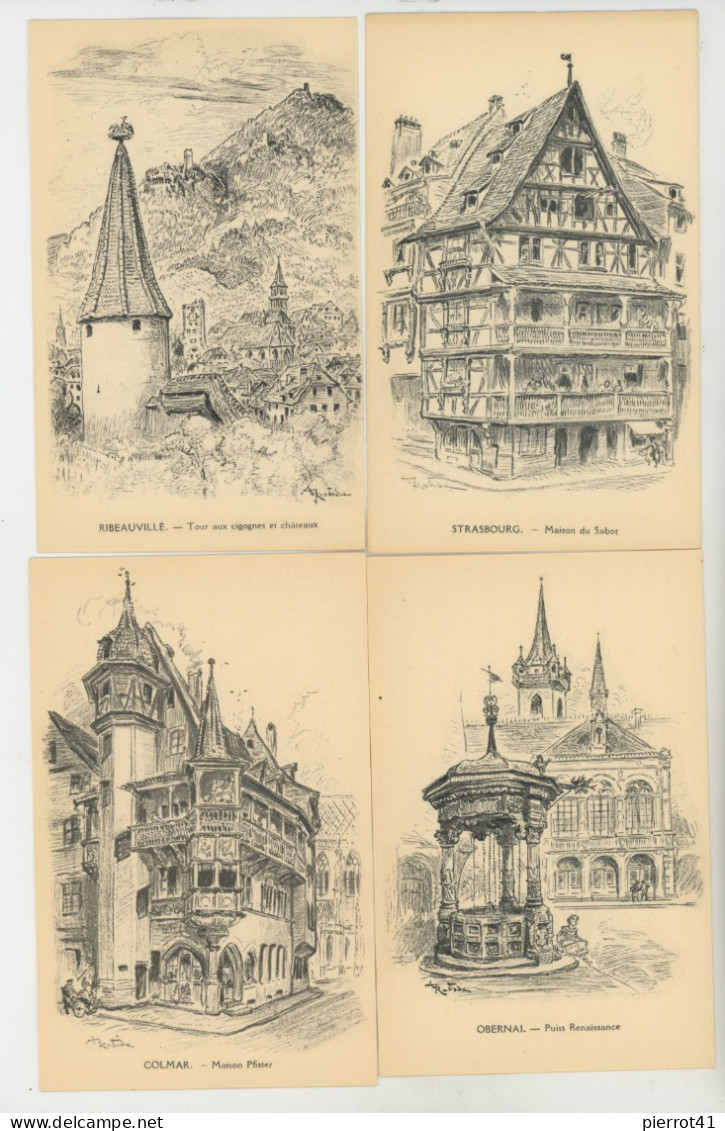 ILLUSTRATEUR ROBIDA - CHEMINS DE FER D'ALSACE ET DE LORRAINE - Pochette Complète De 10 Cartes Postales - THIONVILLE METZ - Robida