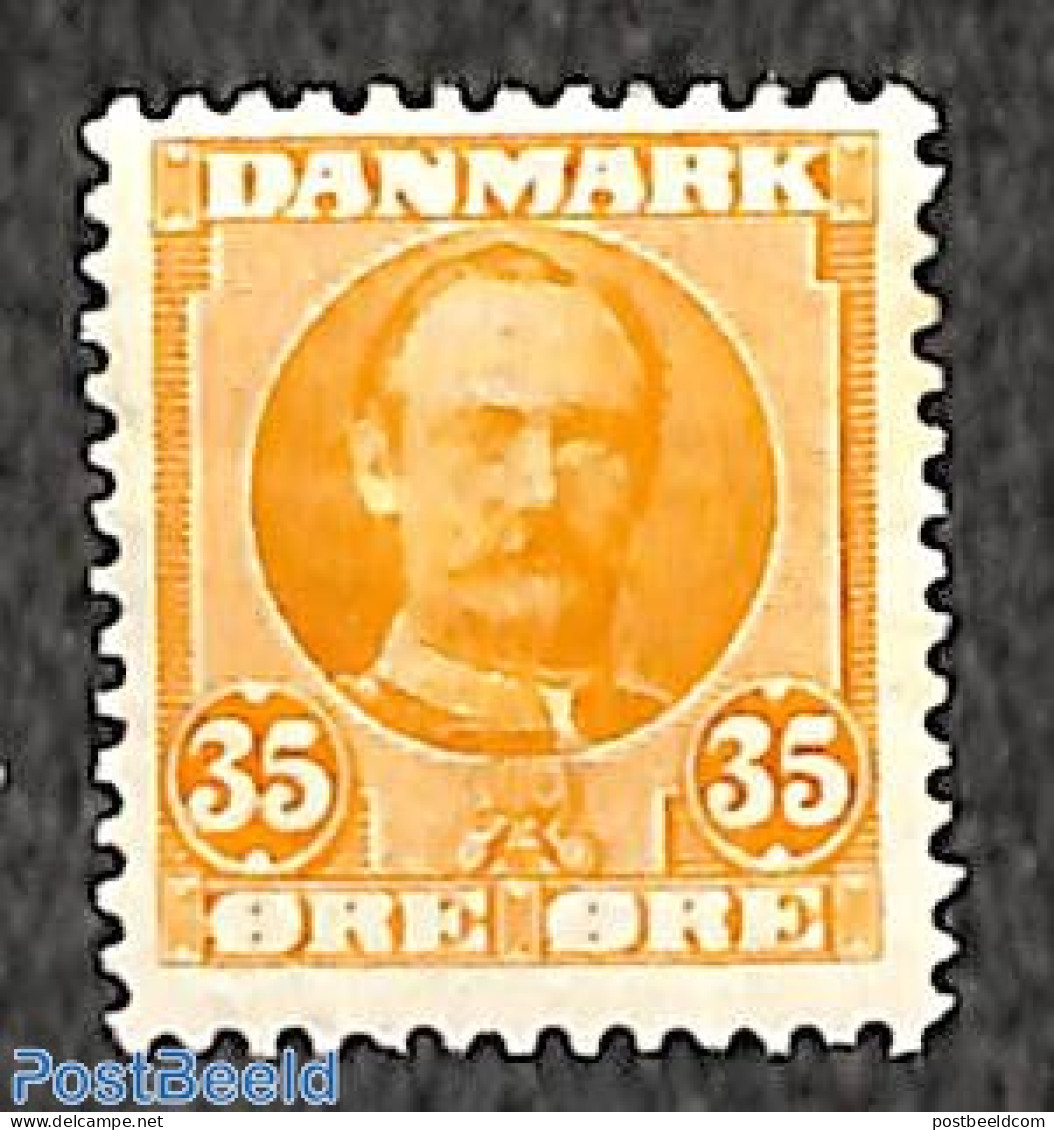 Denmark 1907 35orer, Brownyellow, Mint NH - Unused Stamps