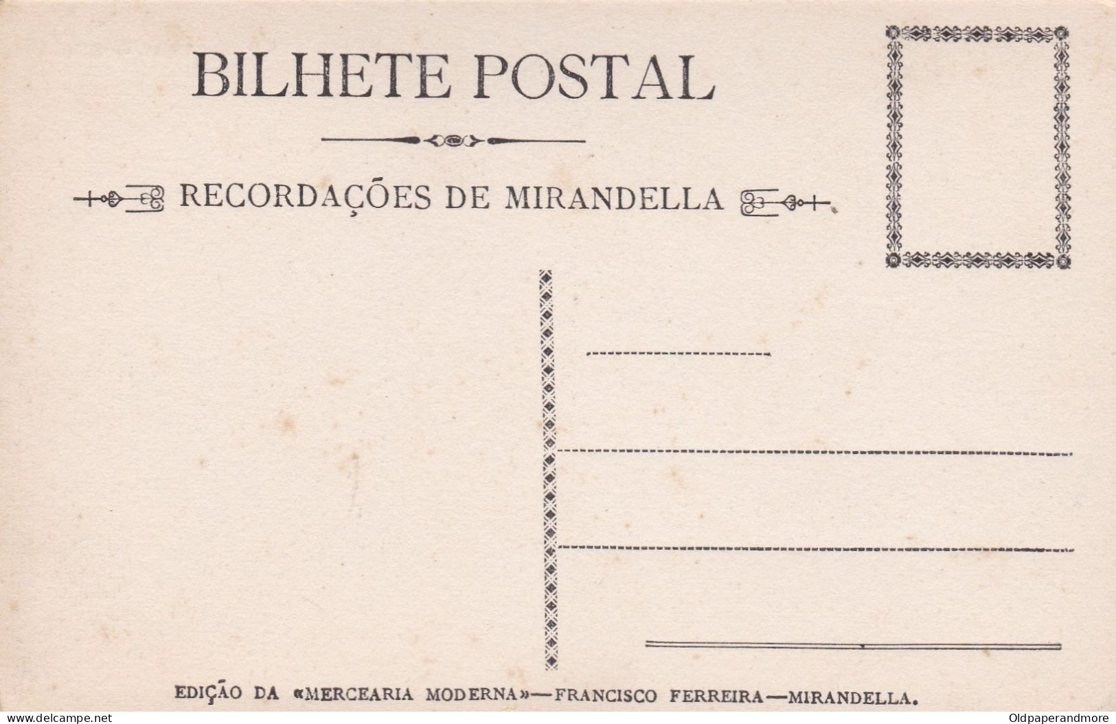 POSTCARD PORTUGAL - MIRANDELA - UM TRECHO DA VILA - Bragança