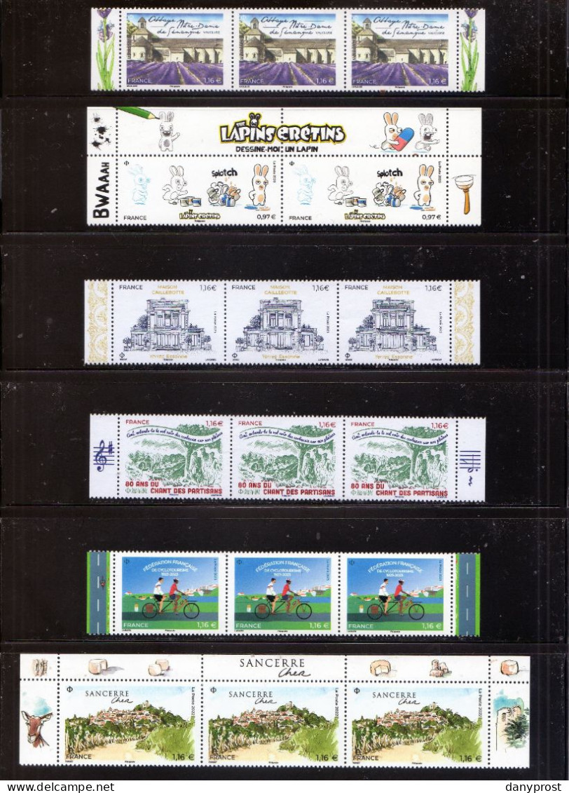 2000-24 -GOMMES - LOT 6 Bandes NEUVES  De  3ex   à  1.16 €  Soit  18 Timbres   AU PRIX DE 18.99 € - Lots & Kiloware (mixtures) - Max. 999 Stamps