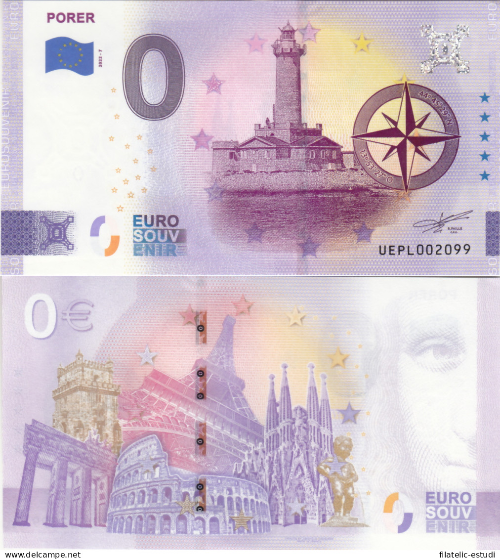 Billete  Souvenir De Cero Euros Porer Croacia - [ 7] Fautés & Variétés