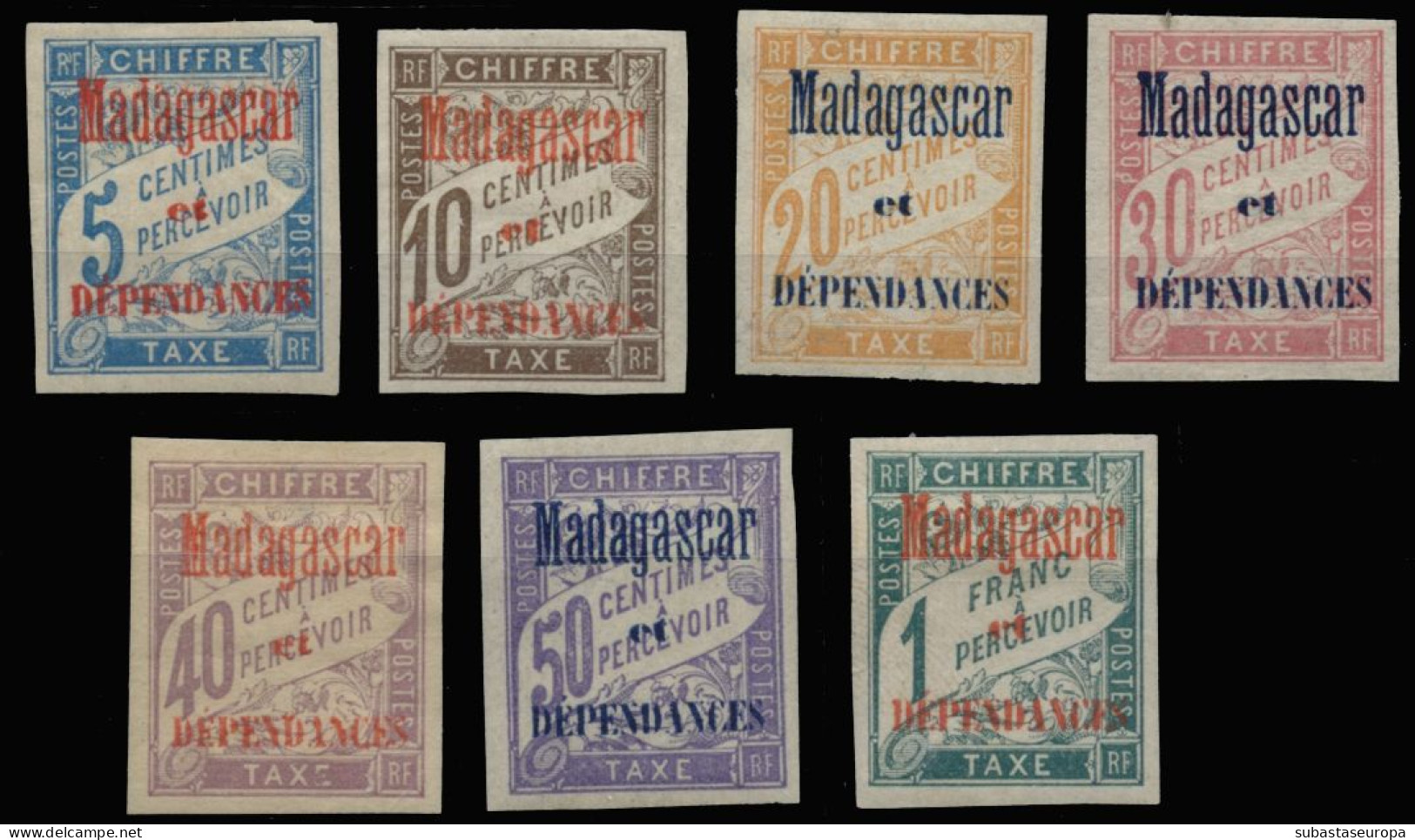 MADAGASCAR. Tasas * 1/7. Cat. 280 €. - Timbres-taxe