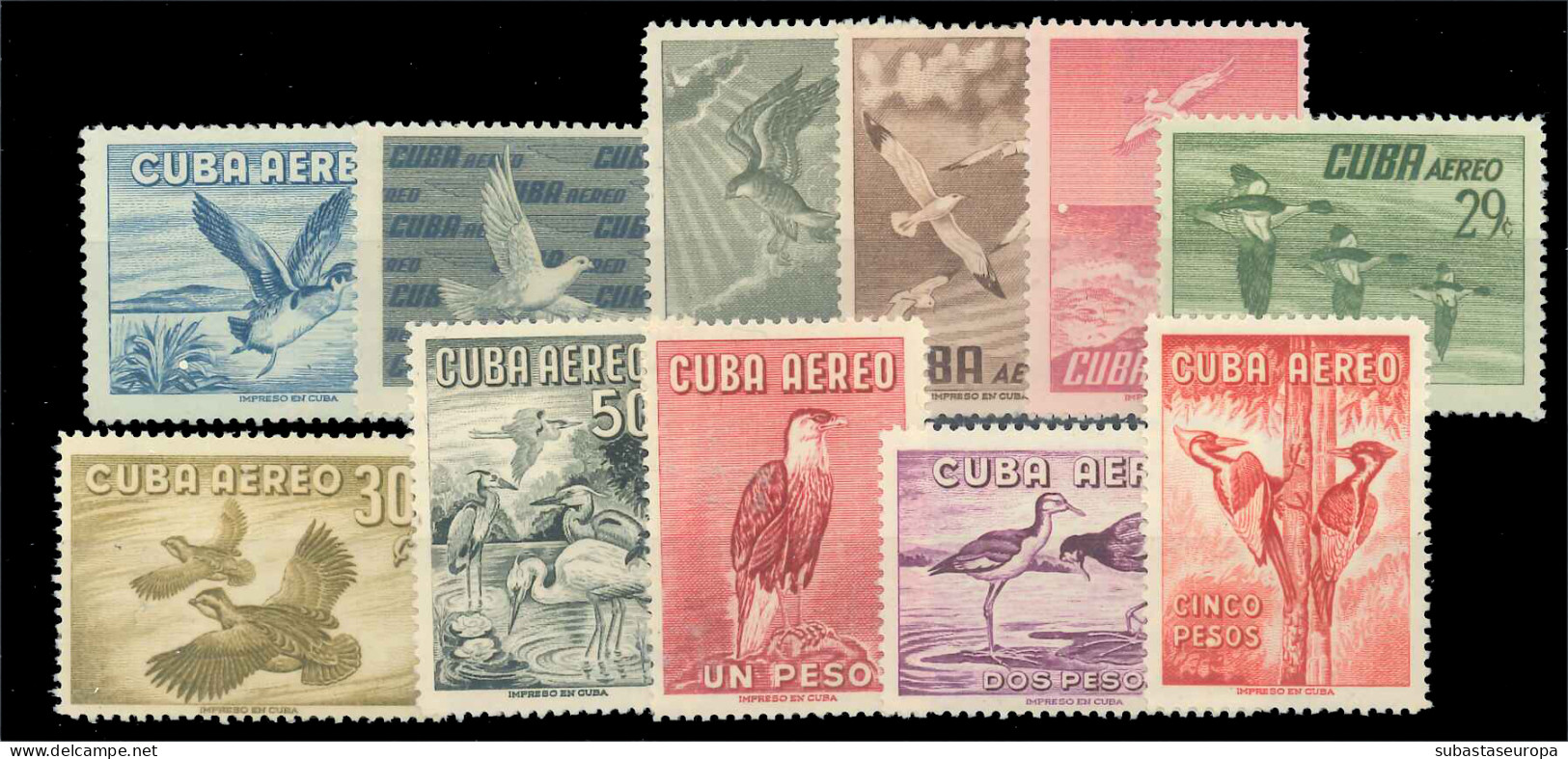 CUBA. ** Av. 135/45. Fauna. Cat. 90 €. - Poste Aérienne
