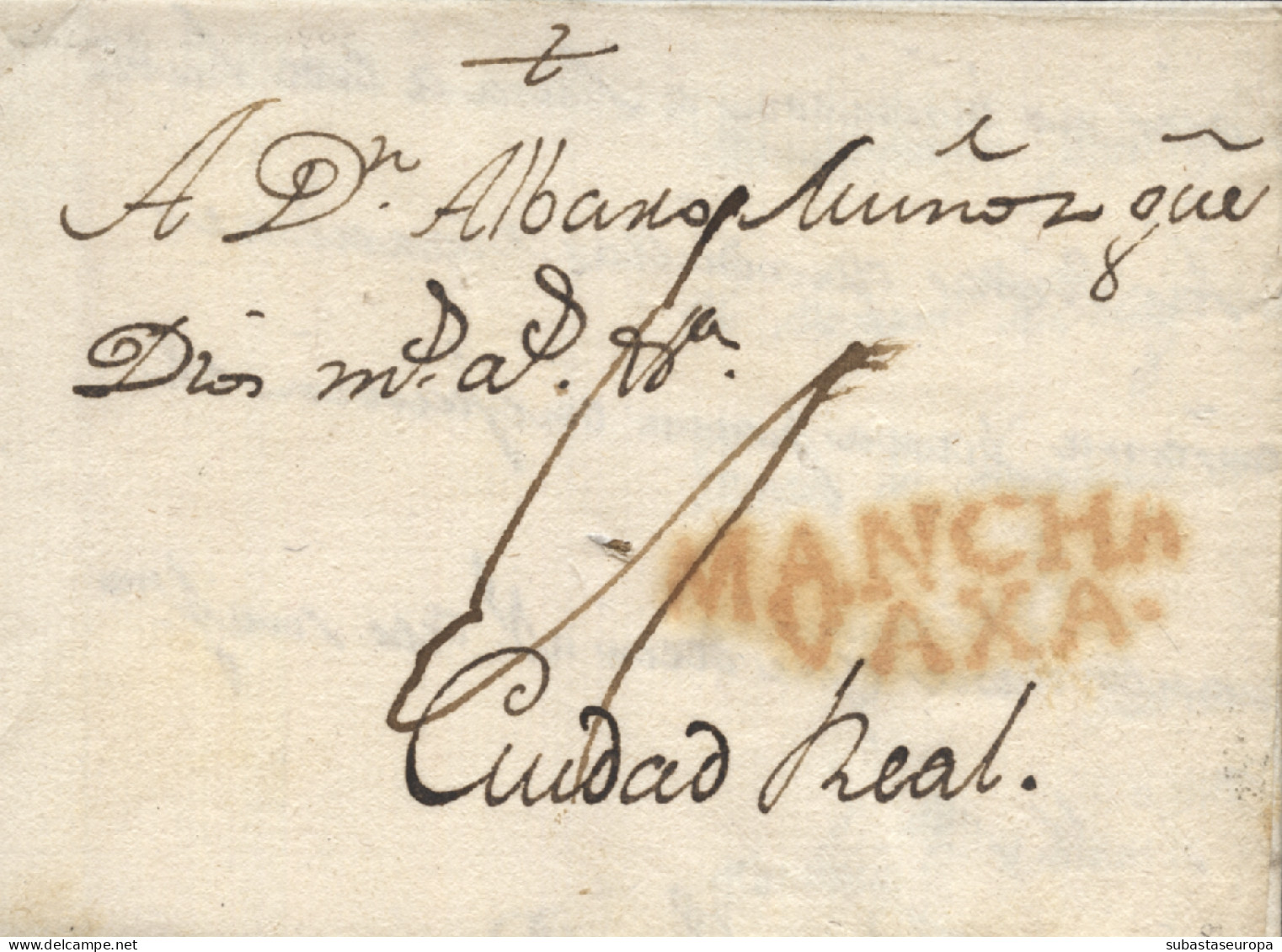 D.P. 23. 1798 (2 NOV). Carta De Calzada De Catrava A Ciudad Real. Marca De Almagro Nº 1R. Preciosa Y Rara. - ...-1850 Prefilatelia