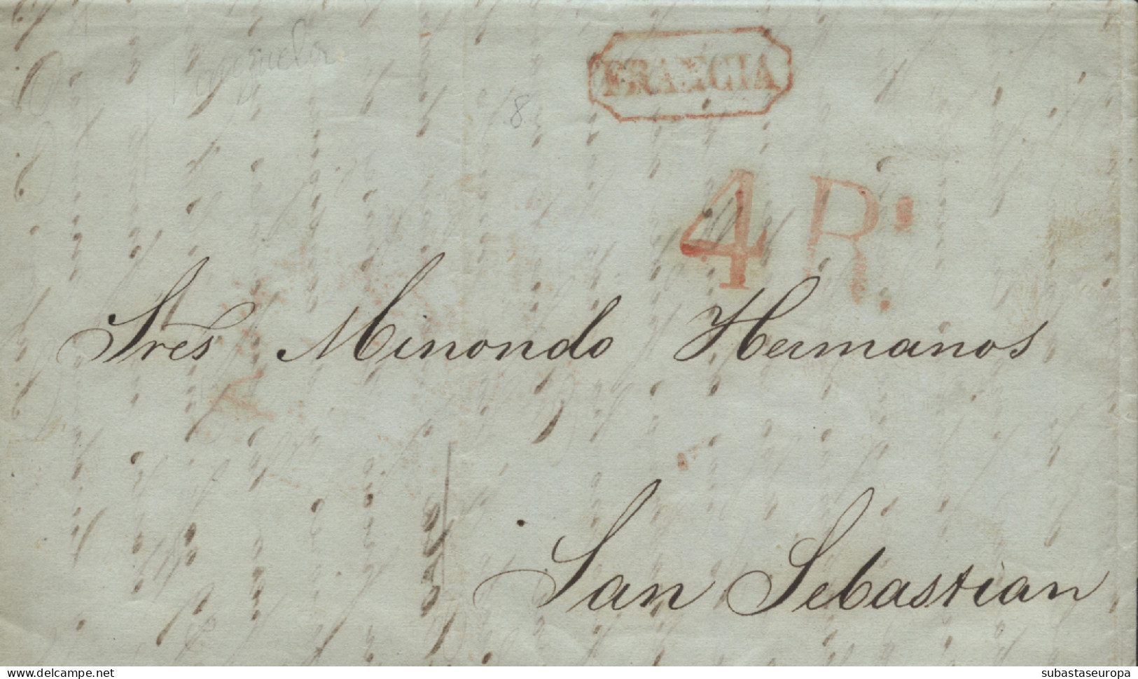 D.P. 11. 1846 (3 MAY). Carta De Puerto Cabello (Venezuela) A San Sebastián. Marca De Entrada De Irún Nº 26R. - ...-1850 Vorphilatelie