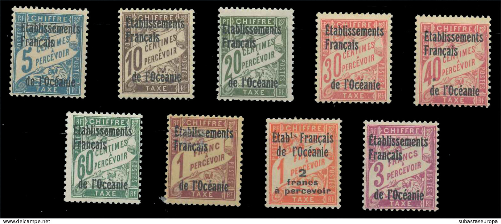 OCEANÍA FRANCESA. Tasas * 1/9. Cat. 41 €. - Timbres-taxe