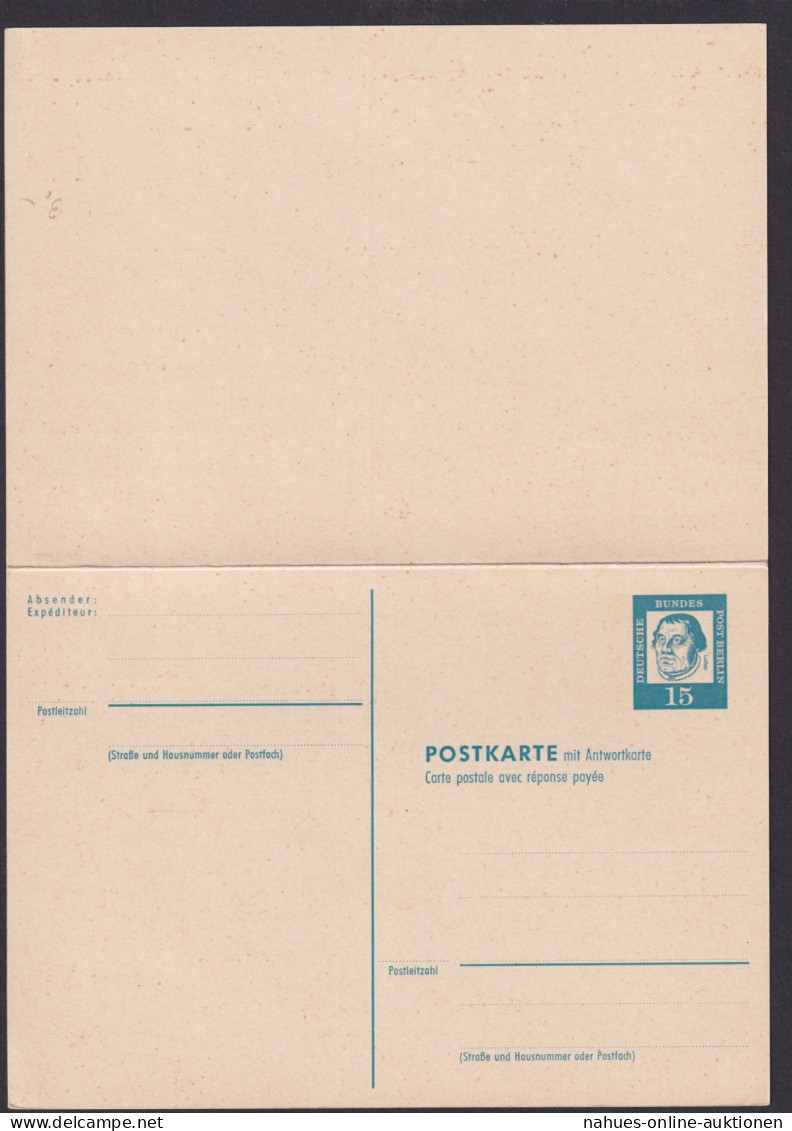 Berlin Ganzsache P 63 Bedeutende Deutsche 15 Pfg. Frage & Antwort Luxus - Postcards - Used