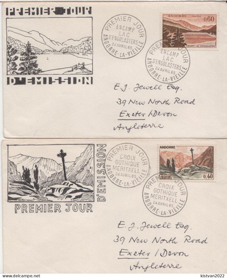 Andorra Set On 2 Used FDCs - FDC