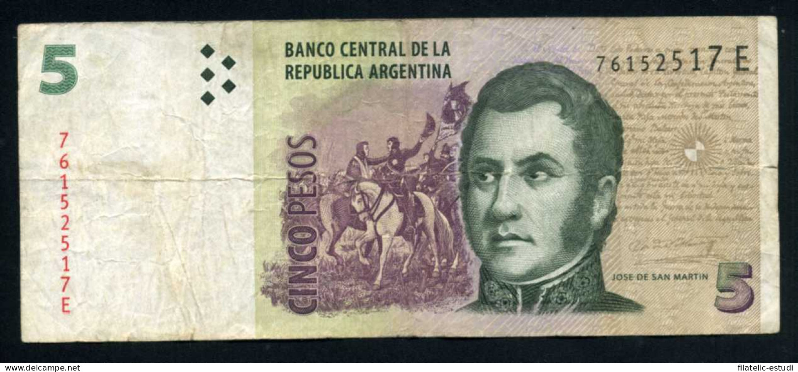 Argentina  5 Pesos 2003 Billete Banknote Circulado Pliegues - Autres - Amérique
