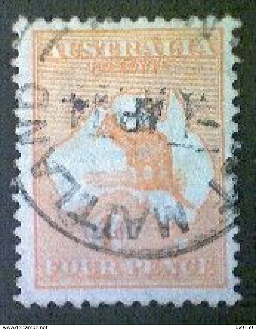 Australia, Scott #6, Used (o), 1913, Kangaroo And Map, 4 Pence, 1st Watermark, Orange - Usados