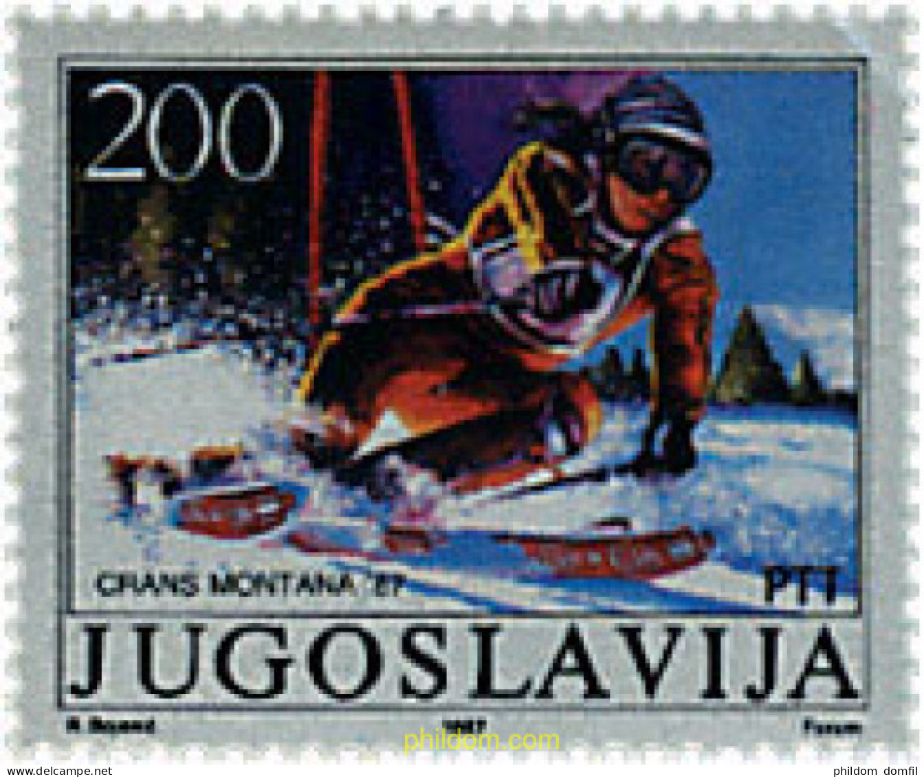 67298 MNH YUGOSLAVIA 1987 CAMPEONATOS DEL MUNDO DE ESQUI EN CRANS MONTANA - Neufs