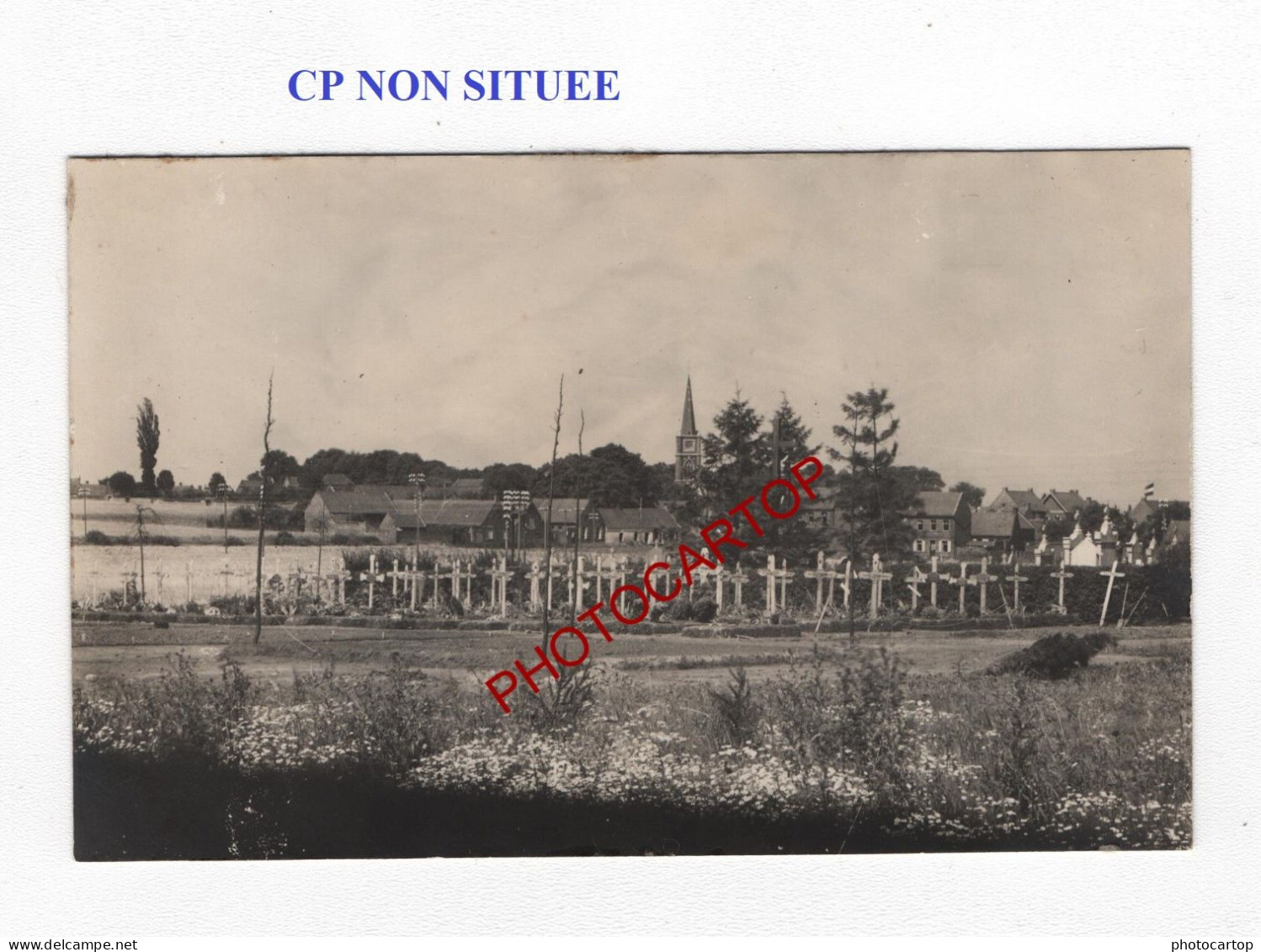 CP NON SITUEE-CIMETIERE-Tombes-CARTE PHOTO Allemande-GUERRE 14-18-1 WK-FRANCE- - Cimetières Militaires