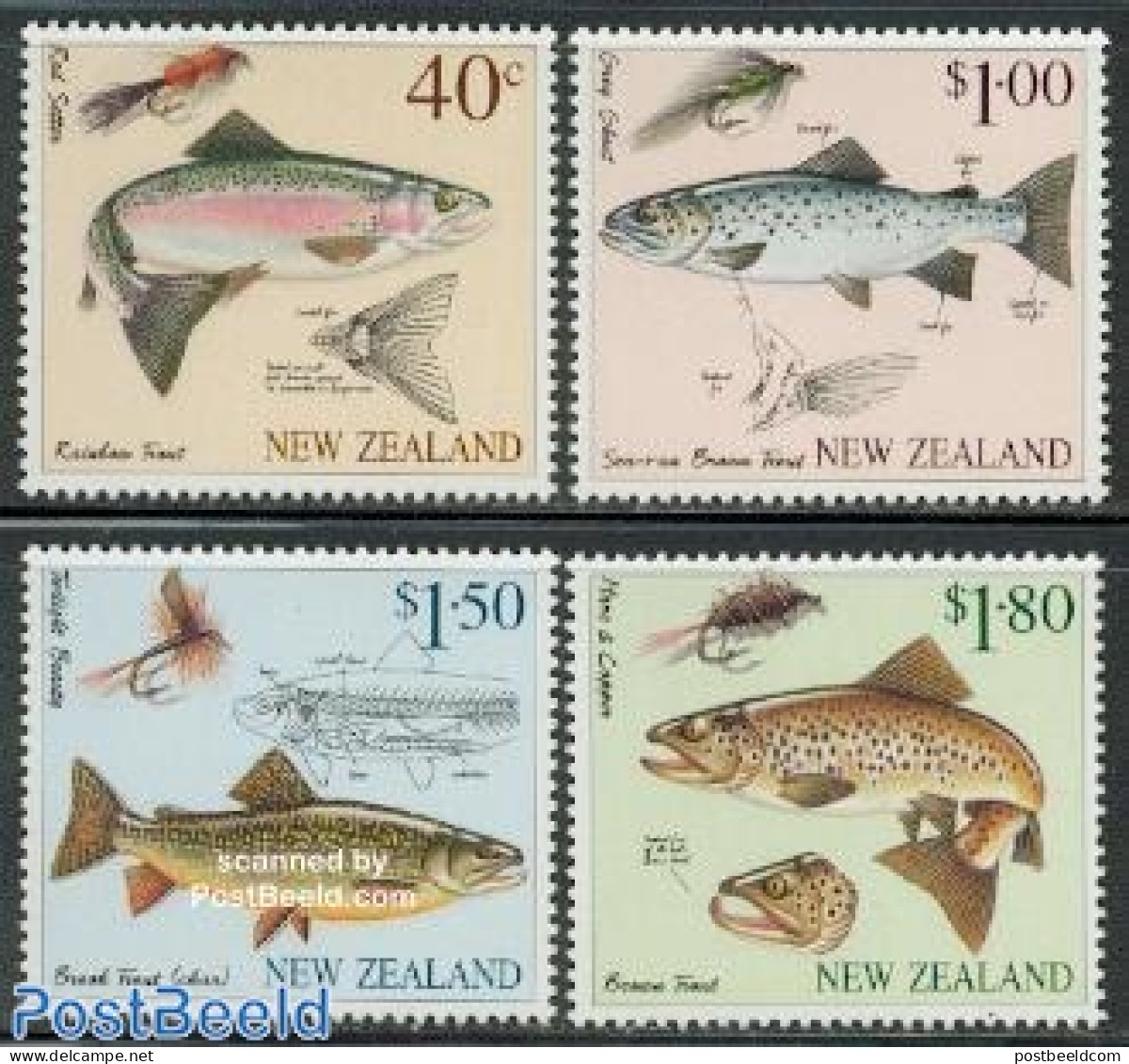 New Zealand 1997 Fly Fishing 4v, Mint NH, Nature - Fish - Fishing - Ungebraucht