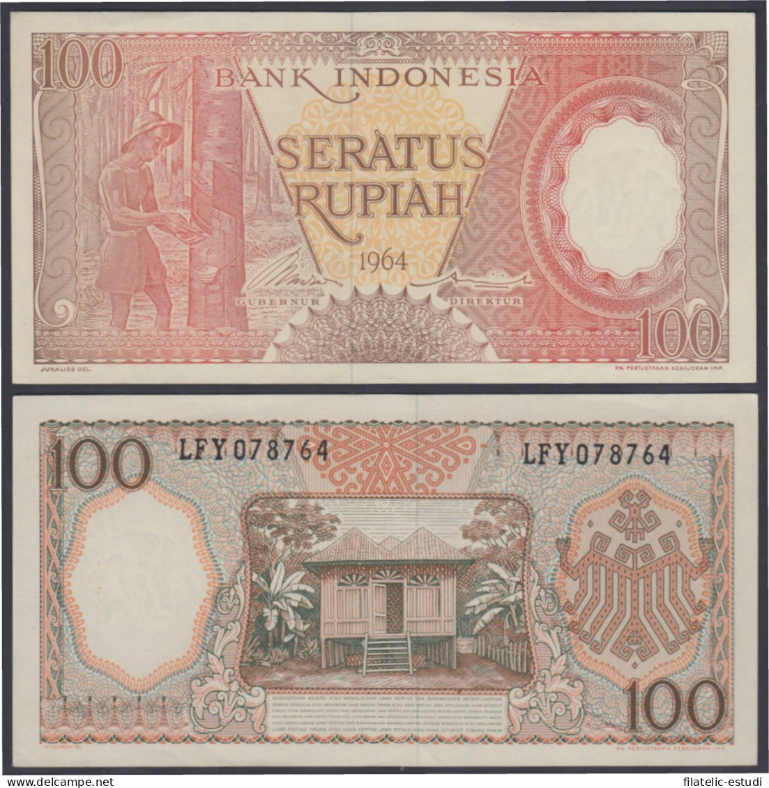 Indonesia 100 Rupias 1964 Billete Banknote Sin Circular - Sonstige – Asien