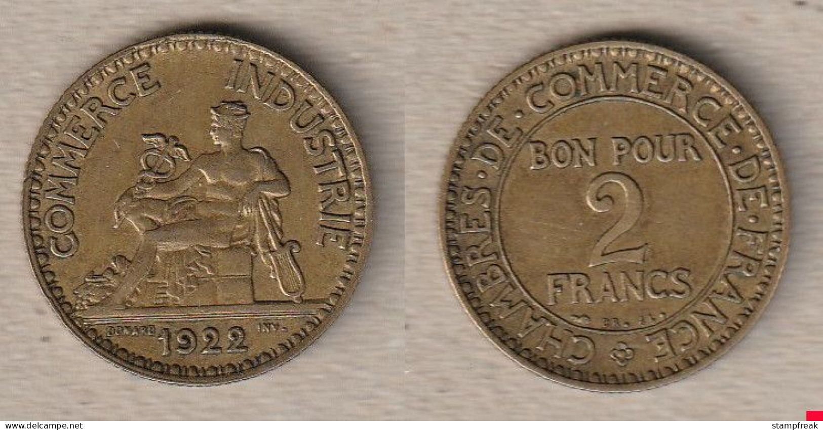 02434) Frankreich, 2 Francs 1922 - 2 Francs