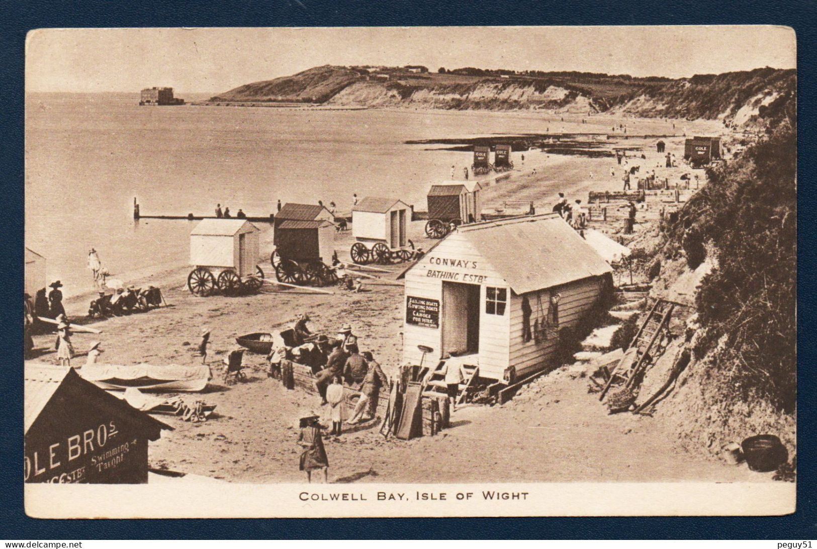 Royaume-Uni. Isle Of Wight. Freshwater. Colwell Bay. Conway Bathing Est. Cabines Hippomobiles. - Autres & Non Classés