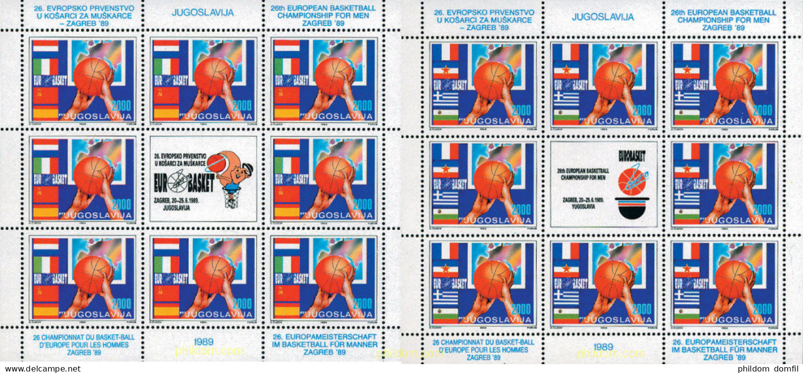 12002 MNH YUGOSLAVIA 1989 CAMPEONATO DE EUROPA DE BALONCESTO - Neufs