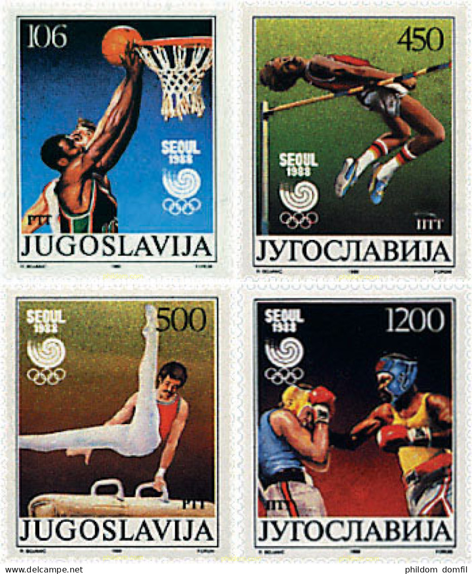 67303 MNH YUGOSLAVIA 1988 24 JUEGOS OLIMPICOS VERANO SEUL 1988 - Neufs