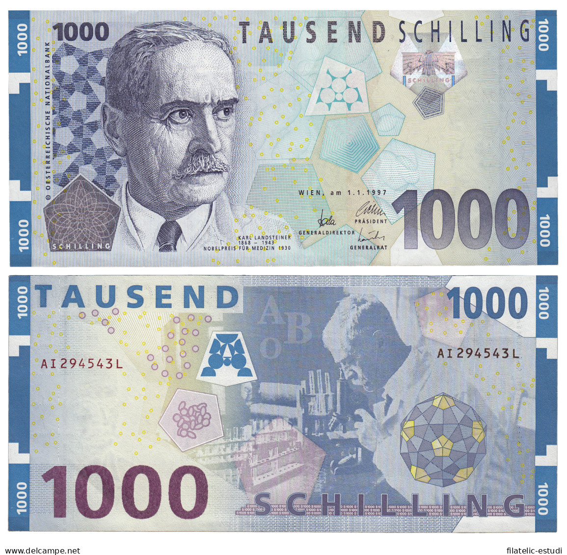 Austria 1000 Schilling 1997 Billete Sin Circular - Andere - Europa