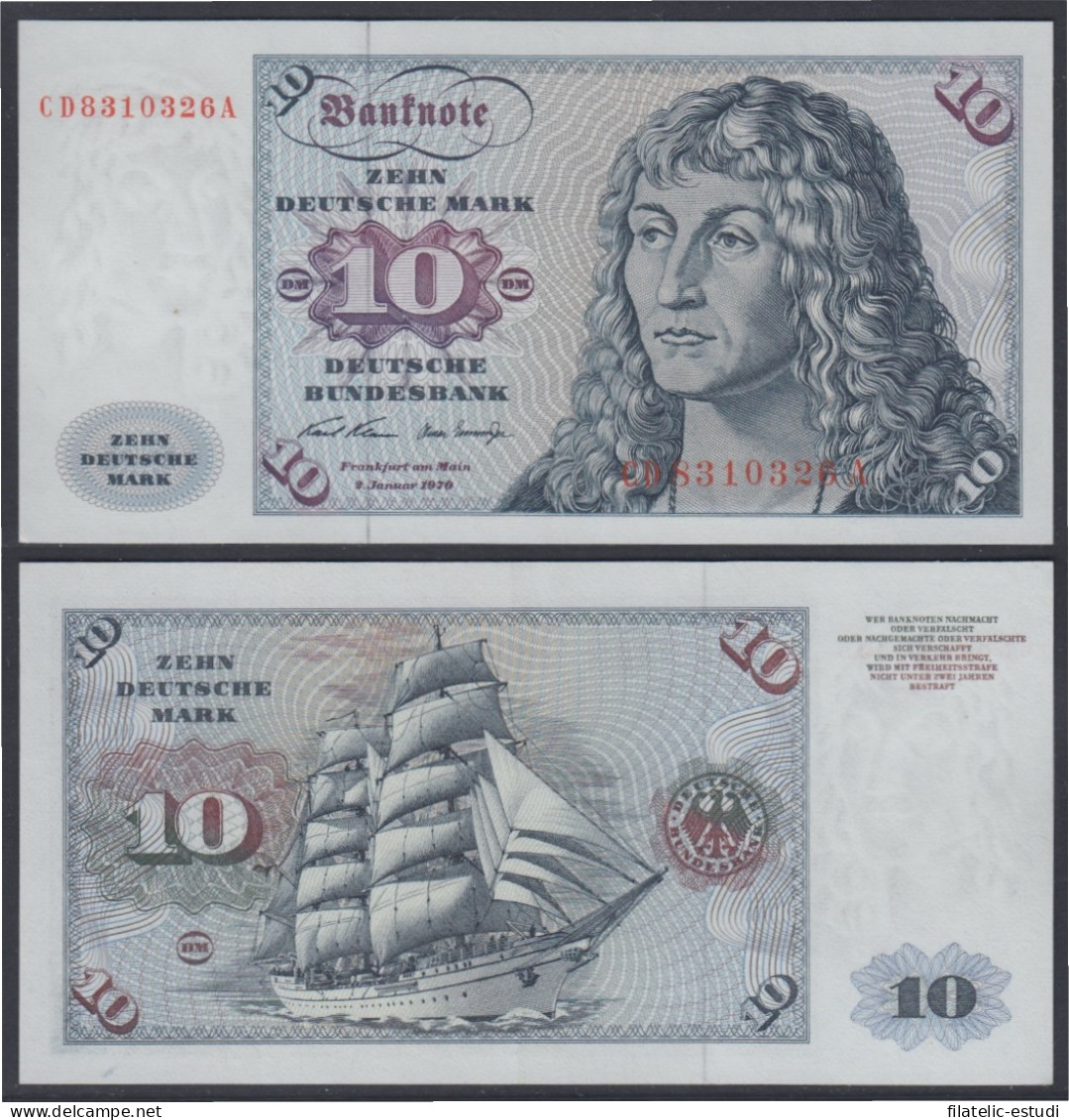 Alemania 10 Marcos 1970 Billete Banknote - Sonstige – Europa