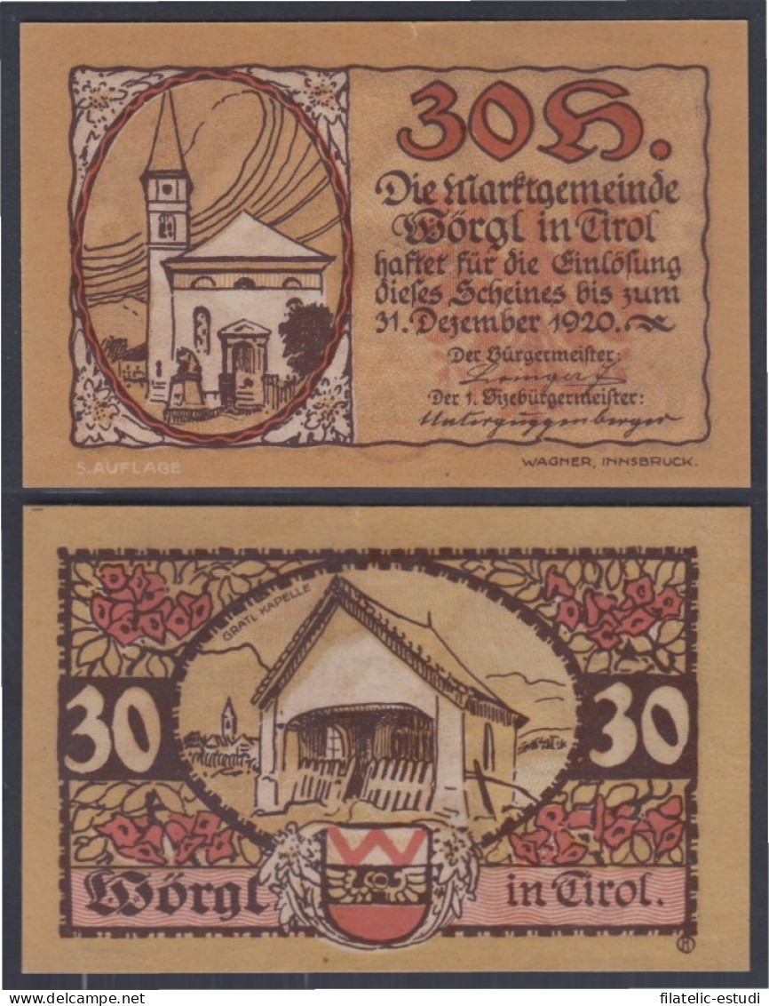 Austria Tirol 30 Hellers 1920 Billete Banknote Sin Circular - Autres - Europe