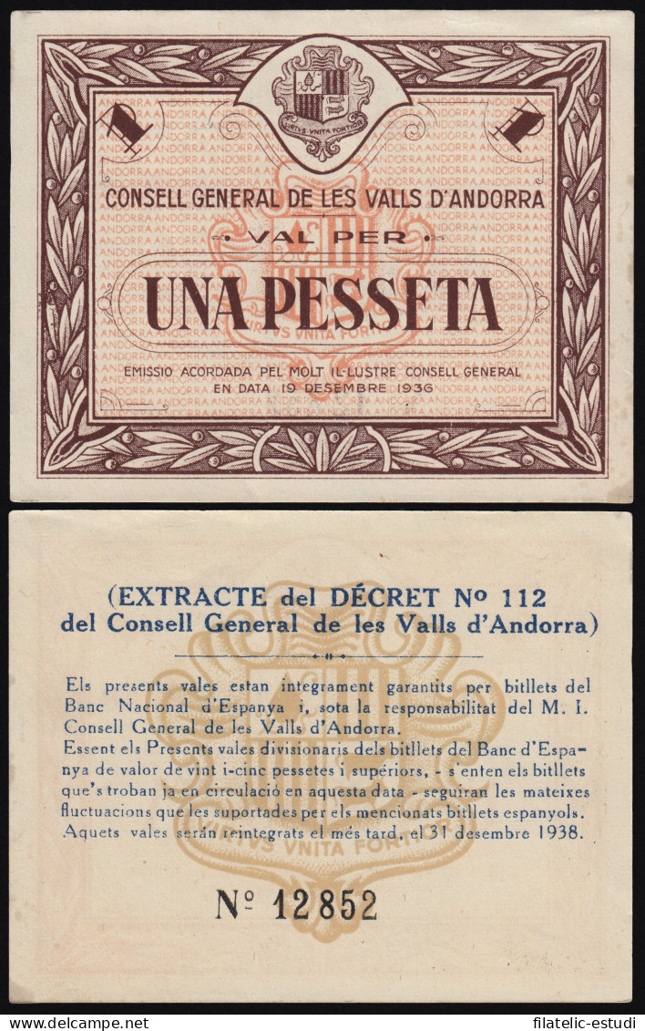 Andorra Billete 1 Peseta 1936 - Otros – Europa