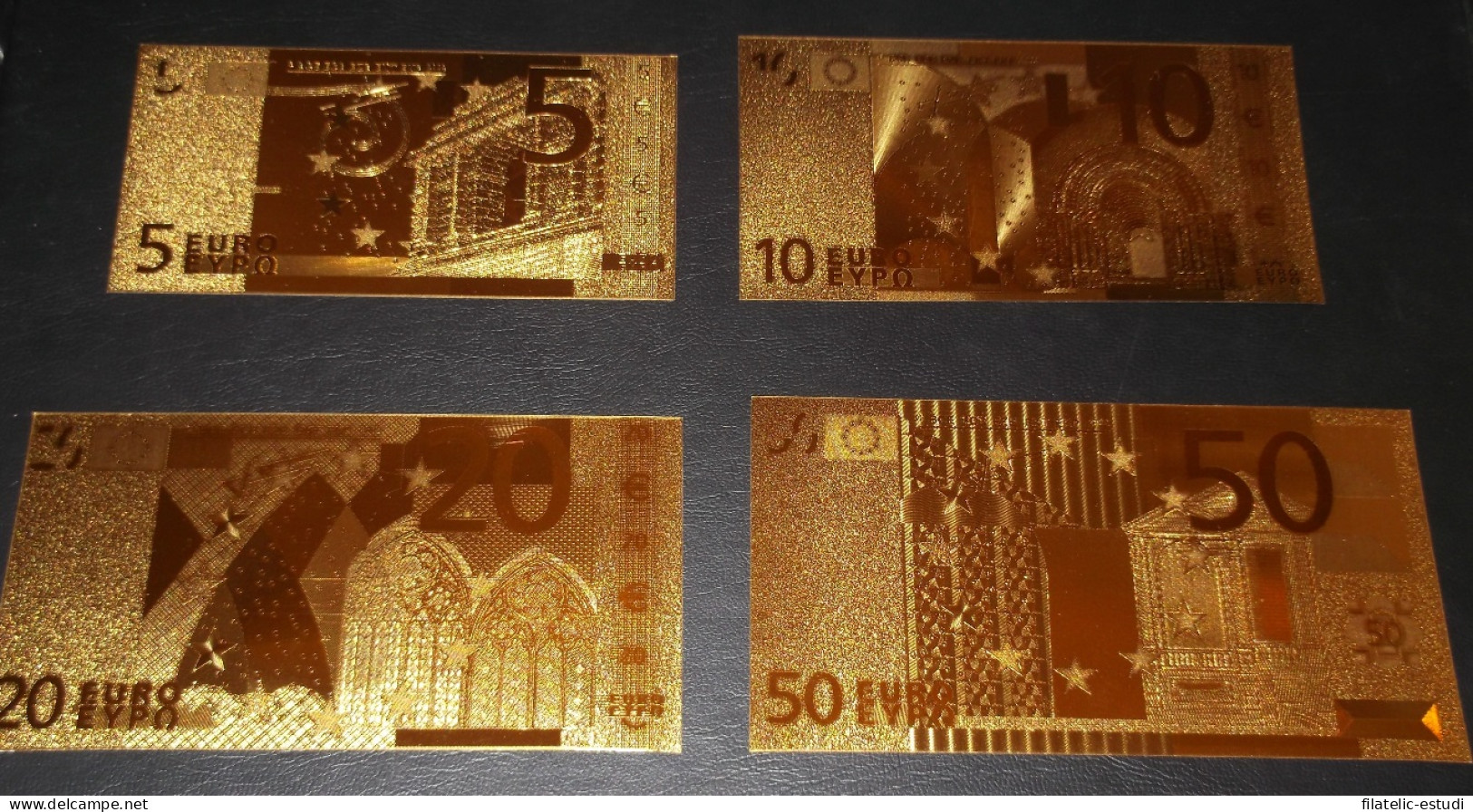 Billetes Bañados En Oro 24k European Unión Unión Europea De 5€ A 500€ - Otros – Europa