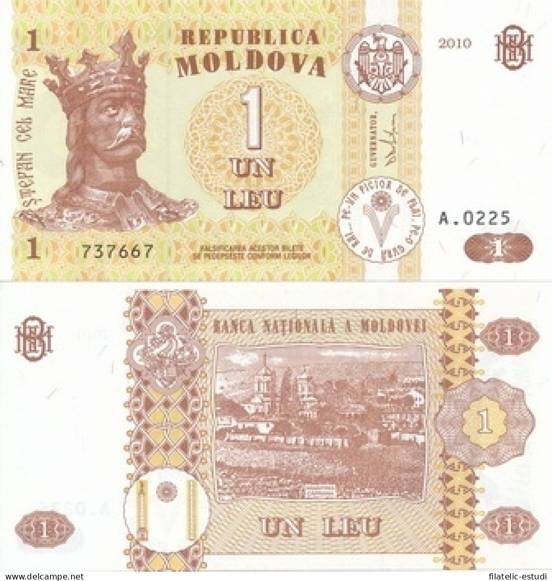 Moldova Moldavia 1 Leu 2010 Billete Banknote Sin Circular - Otros – Europa