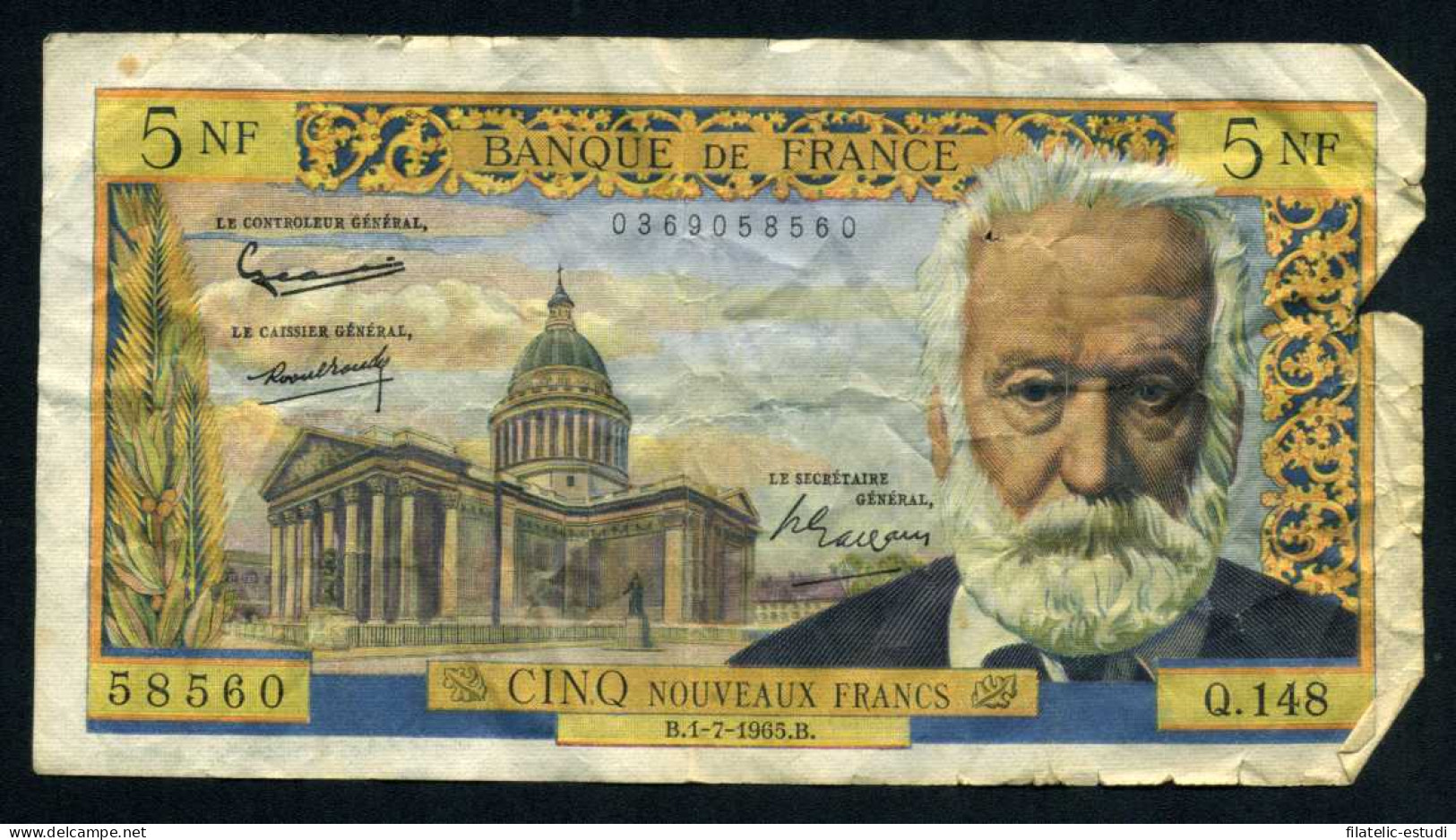 Francia 5 Francos 1965 Nuevos Pliegues Y Roturas Billete Banknote - Otros – Europa