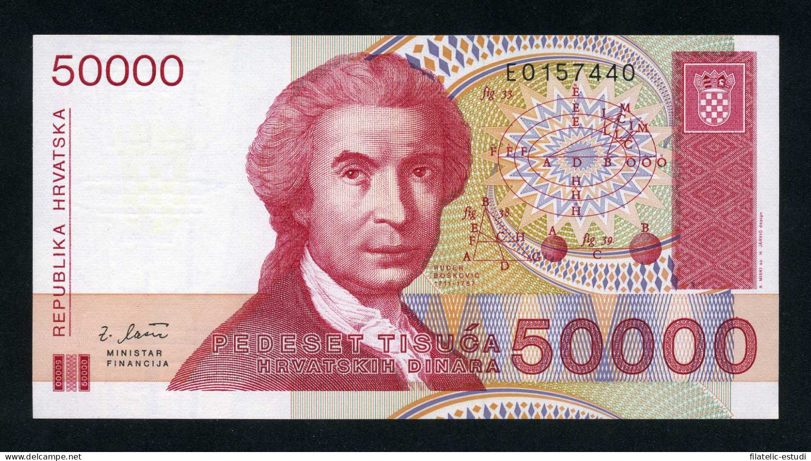 Croacia 50000 Dinars 1993 Billete Banknote Sin Circular - Otros – Europa