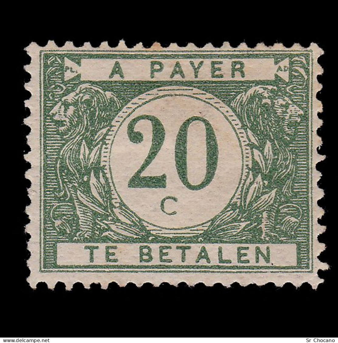 BELGIUM POSTAGE DUE STAMP.1919.20c.SCOTT J19.MH - Other & Unclassified